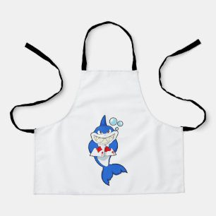 Shark at Poker with Poker cards Apron
