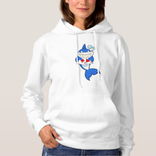 Shark at Poker with Poker cards Hoodie