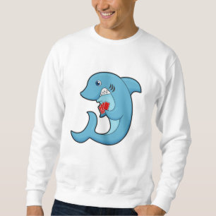 Shark at Poker with Poker cards Sweatshirt