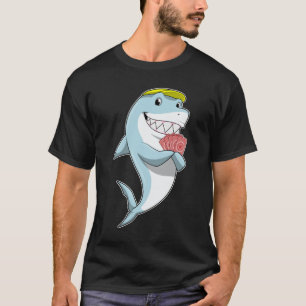 Shark at Poker with Poker cards T-Shirt