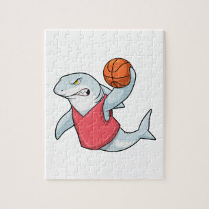 Shark at Sports with Basketball Jigsaw Puzzle
