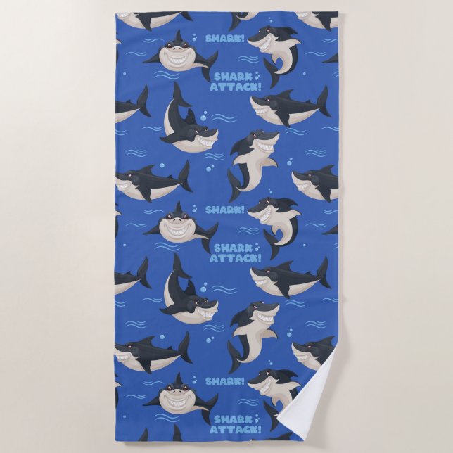 Shark Attack Beach Towel (Front)