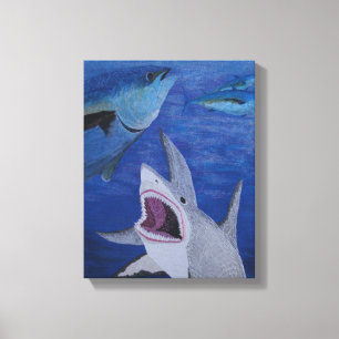 Shark attack canvas print