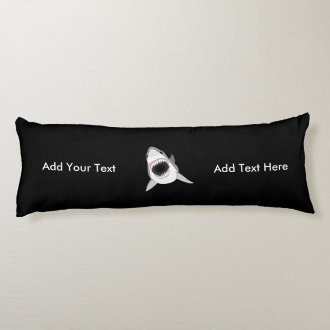Shark Attack Funny Custom Text Body Cushion (Back)