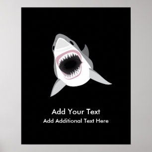 Shark Attack Funny Custom Text Poster
