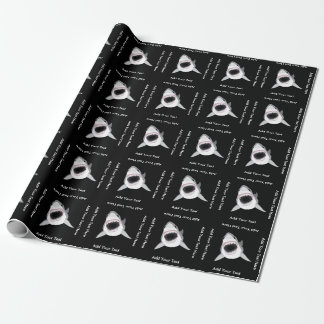 Shark Attack Funny Custom Text Wrapping Paper
