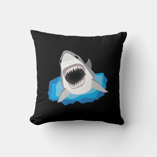 Shark Attack - Great White Shark Cushion (Front)