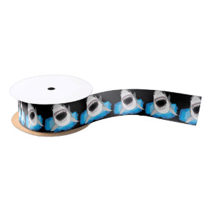 Shark Attack - Great White Shark Satin Ribbon