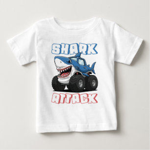 Shark Attack Monster Truck Kids Baby T-Shirt
