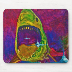 shark attack mouse mat