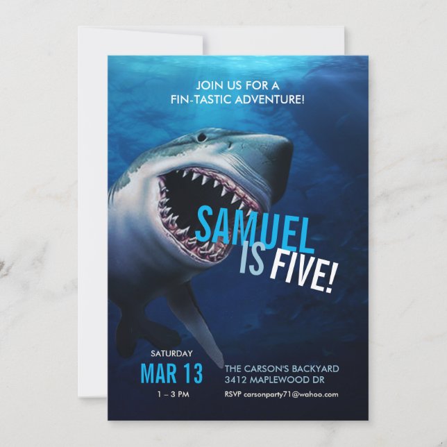 Shark Attack | Ocean Invitation Boys Birthday (Front)