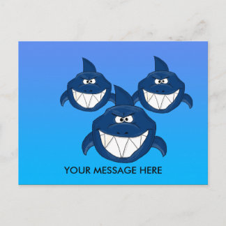 Shark attack postcard