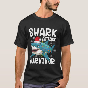 Shark Attack Survivor Funny Christmas Santa Hat Li T-Shirt