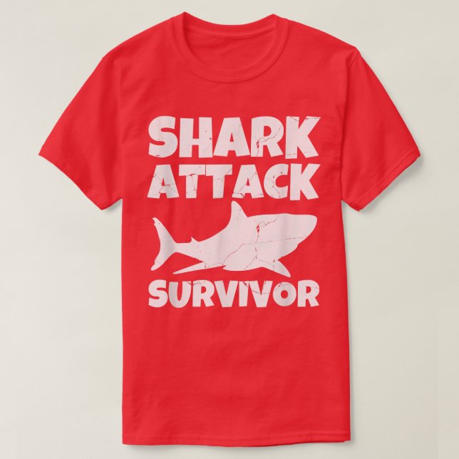 Shark Attack Survivor Grunge  T-Shirt (Design Front)