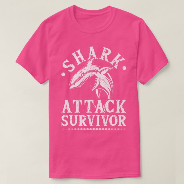 Shark Attack Survivor Support Swimmer Surfer T-Shirt (Design Front)