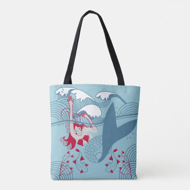 "Shark Attack" Tote Bag (Back)