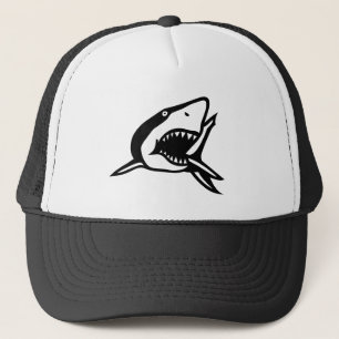 Shark attack trucker hat