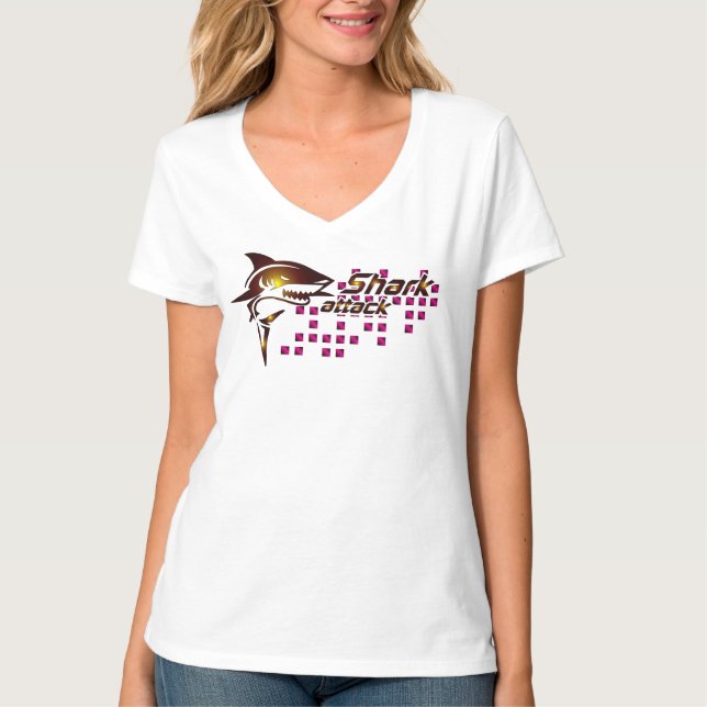 Shark Attack V-Shirt T-Shirt (Front)