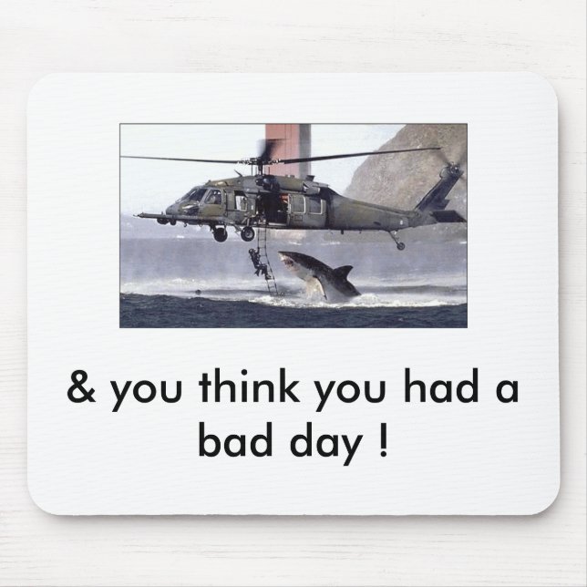 Shark attacks helicopter. mouse mat (Front)