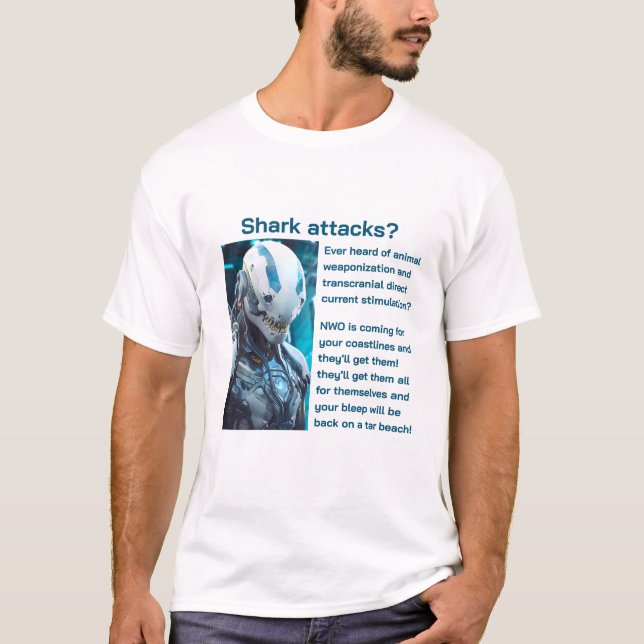 Shark Attacks (v2 light) T-Shirt (Front)