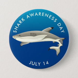 Shark Awareness Day 7.5 Cm Round Badge
