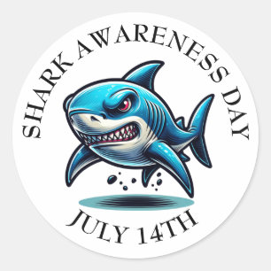 Shark Awareness Day is July 14th Classic Round Sticker