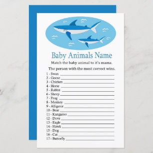 Shark Baby Animals Name Game