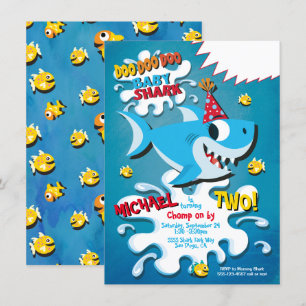 Shark Baby Boy or Girl Birthday Party invitation
