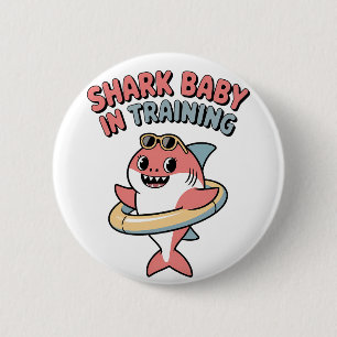 Shark Baby in Training Kids 6 Cm Round Badge