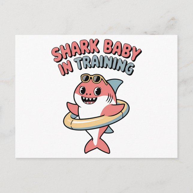 Shark Baby in Training | Kids Holiday Postcard (Front)