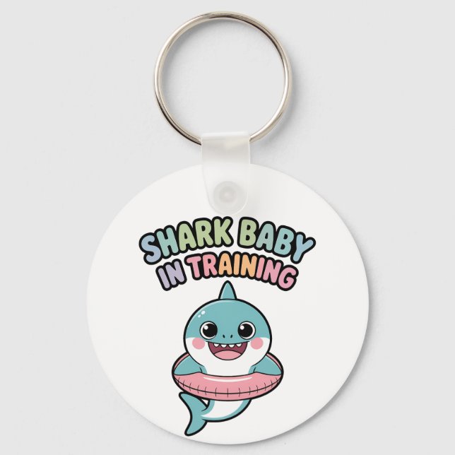 Shark Baby in Training | Kids Key Ring (Front)