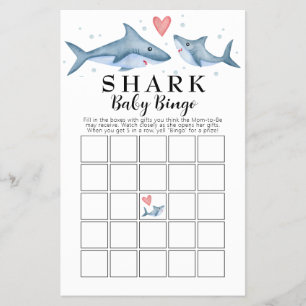 Shark Baby Shower Baby Bingo Card
