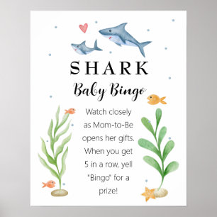 Shark Baby Shower Baby Bingo Sign
