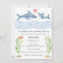 Shark Baby Shower Invitation Under the Sea Invite