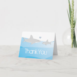 Shark baby shower thank you card