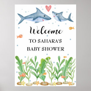 Shark Baby Shower Welcome Sign Under the Sea