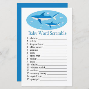 Shark Baby word scramble game