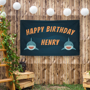 Shark Bait Personalised Birthday Party Banner