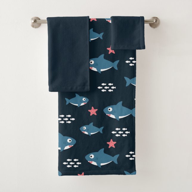 Shark Bath Towel Set (Insitu)