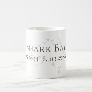 Shark Bay Australia Latitude & Longitude   Coffee Mug