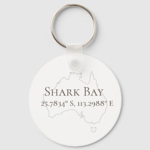 Shark Bay Australia Latitude & Longitude  Key Ring