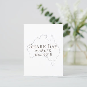 Shark Bay Australia Latitude & Longitude  Postcard
