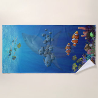 Shark beach towel