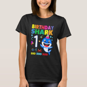 Shark Birthday 1 Years Old 1st Birthday Matching F T-Shirt