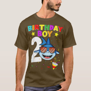 Shark Birthday 2 Years Old 2nd Birthday Boy Matchi T-Shirt