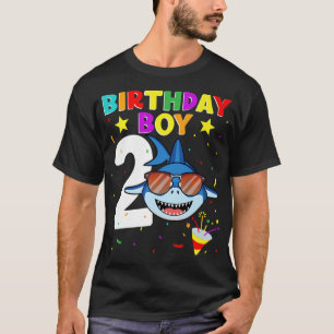 Shark Birthday 2 Years Old 2nd Birthday Boy Matchi T-Shirt