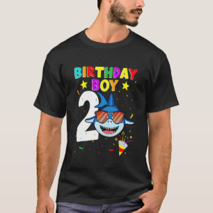 Shark Birthday 2 Years Old 2nd Birthday Boy Matchi T-Shirt