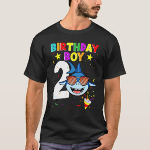 Shark Birthday 2 Years Old 2nd Birthday Boy Matchi T-Shirt