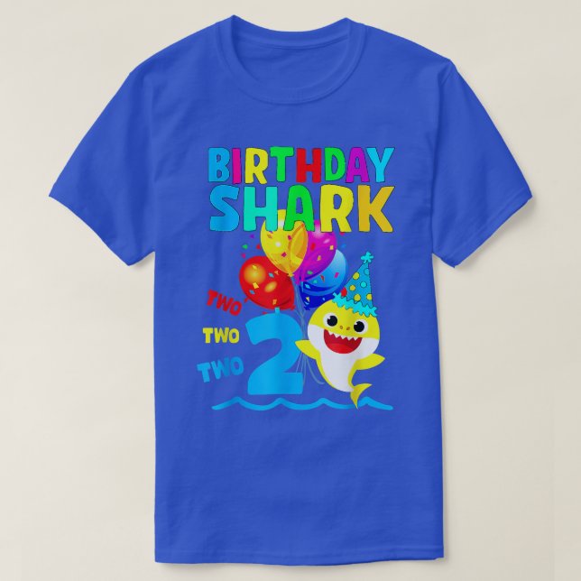 Shark Birthday 2 Years Old 2nd Birthday Matching F T-Shirt (Design Front)