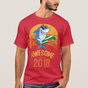 Shark Birthday 2 Years Old Surf Awesome Since 2018 T-Shirt